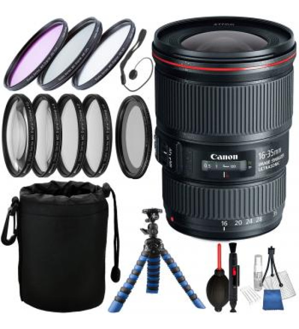 Canon EF 16-35mm f/4L IS USM Lens with Accessory Bundle
