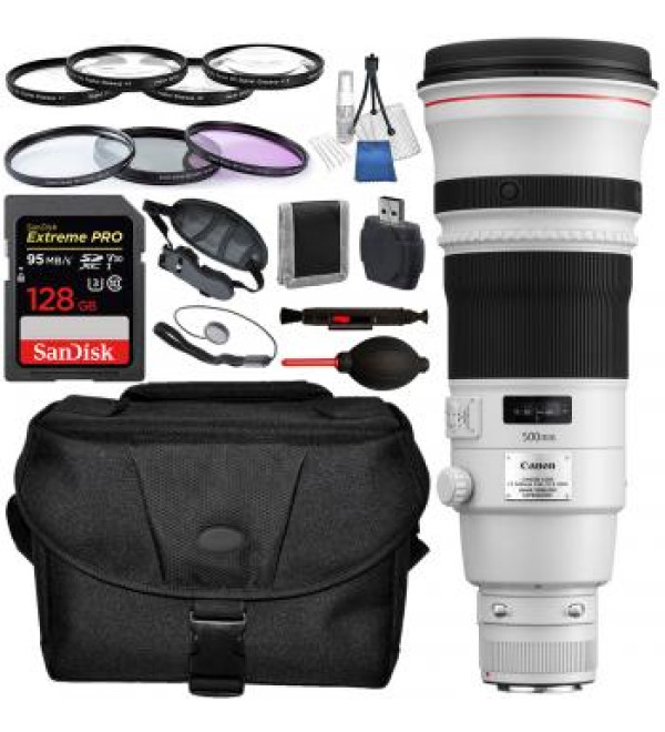 Canon EF 500mm f/4L IS II USM Lens with Accessory Bundle