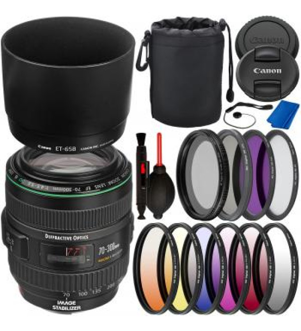 Canon EF 70-300mm f4.5-5.6 DO IS USM Lens - 9321A002 with Essential Accessory Bundle