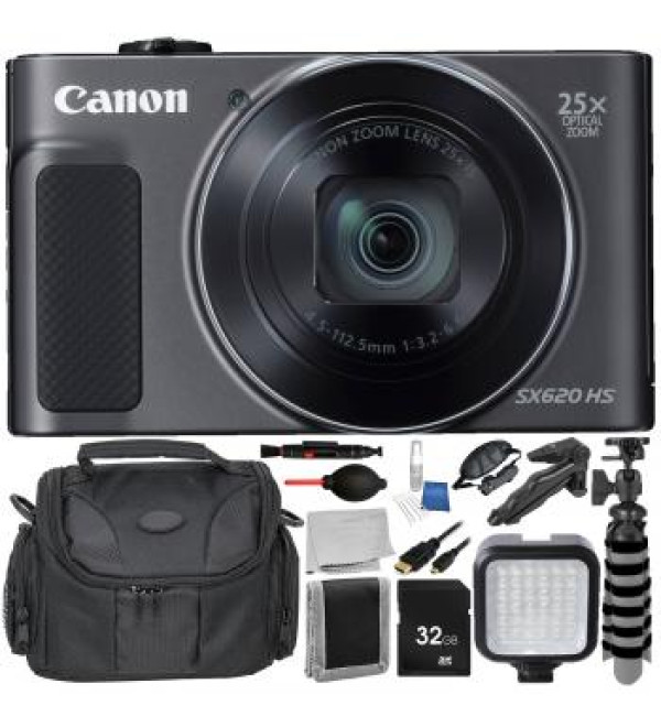 Canon PowerShot SX620 HS Digital Camera (Black) Accessory Bundle