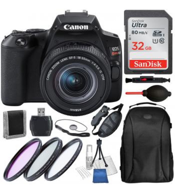 Canon EOS Rebel SL3 DSLR Camera with 18-55mm Lens (Black) - 3453C002 and Accessory Bundle
