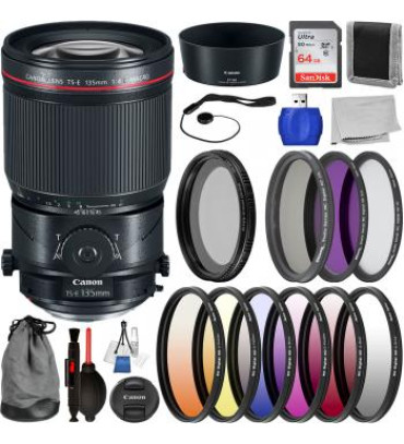 Canon TS-E 135mm f/4L Macro Tilt-Shift Lens - 2275C002 with Deluxe Lens Bundle