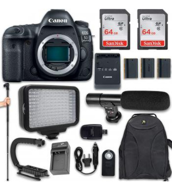 Canon EOS 5D Mark IV Full Frame Digital SLR Camera (Body Only) and Accessory Bundle