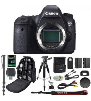 Canon EOS 6D Digital SLR Camera With Wifi Body Only - International Bundle
