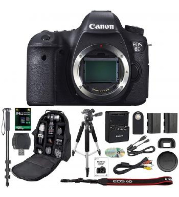 Canon EOS 6D Digital SLR Camera With Wifi Body Only - International Bundle