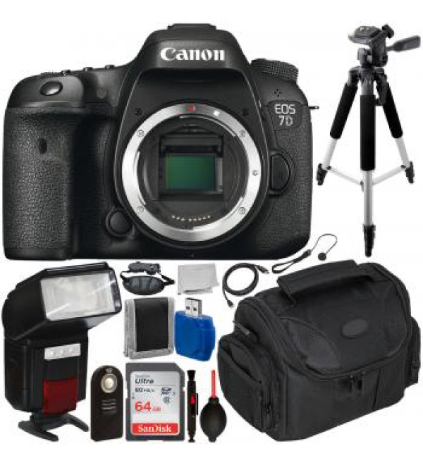 Canon EOS 7D DSLR Camera (Body Only) with Accessory Bundle