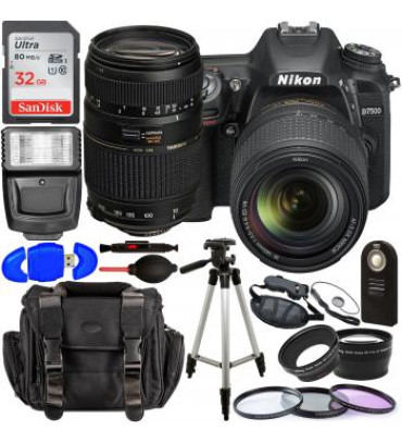 Nikon D7500 DSLR Camera with 18-140mm Lens (Black)  1582 and Accessory Bundle