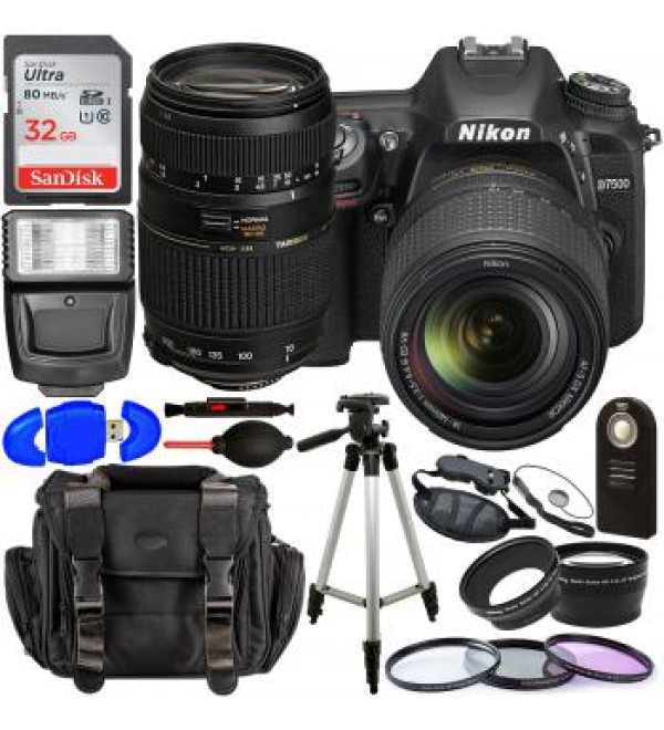 Nikon D7500 DSLR Camera with 18-140mm Lens (Black)  1582 and Accessory Bundle