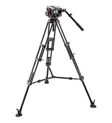 Manfrotto 509HD Video Head with 545B Tripod Legs, Mid-spreader & a Padded Bag
