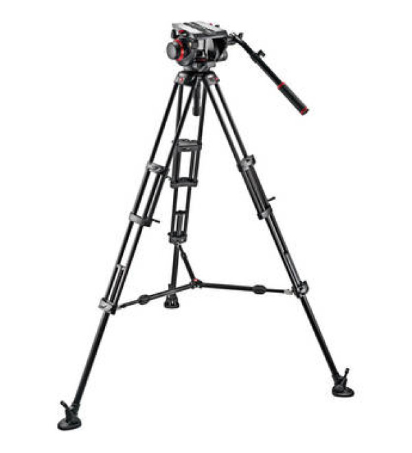 Manfrotto 509HD Video Head with 545B Tripod Legs, Mid-spreader & a Padded Bag