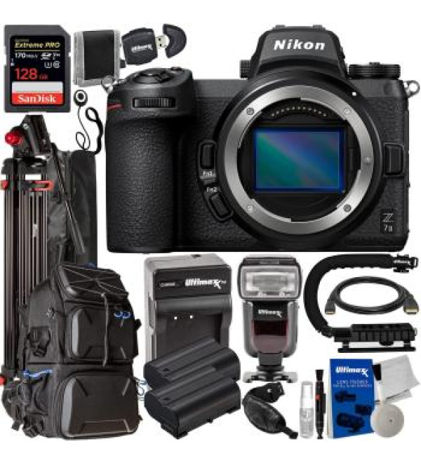 Nikon Z7 II Mirrorless Camera (Body Only) + SanDisk 128GB Extreme Pro SDXC, Hard Shell Deluxe Camera Backpack, 2X Extended Life Batteries, TTL Dedicated Flash for Nikon & Much More (27pc Bundle)
