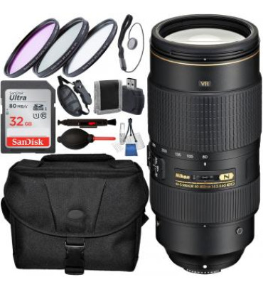Nikon AF-S NIKKOR 80-400mm f/4.5-5.6G ED VR Lens - 2208 with Accessory Bundle