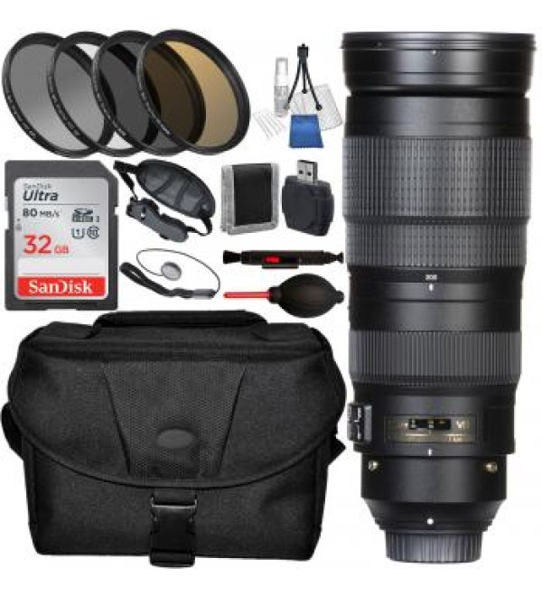 Nikon AF-S Nikkor 200-500mm F/5.6E ED VR Lens with Accessory Bundle