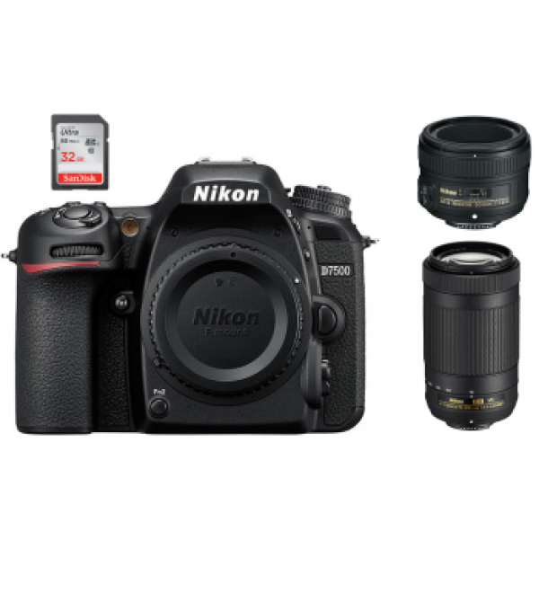 Nikon D7500 DSLR Camera Dual Lens Kit