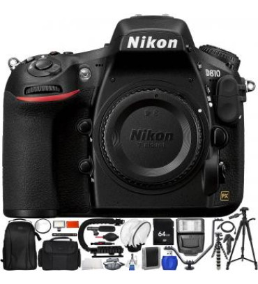Nikon D810 DSLR Camera (Body Only) with Accessory Bundle