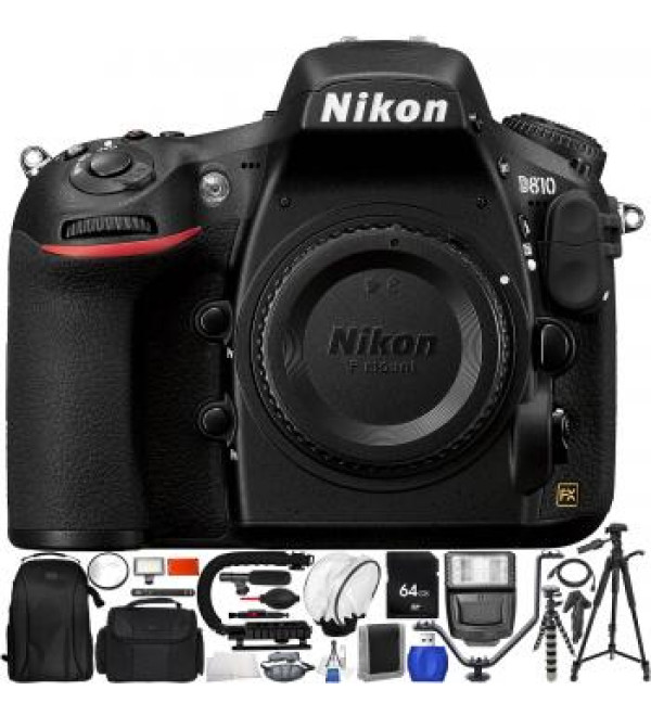 Nikon D810 DSLR Camera (Body Only) with Accessory Bundle