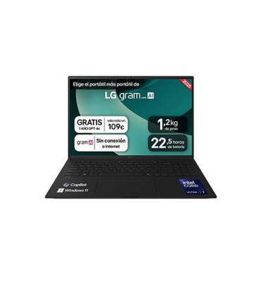 LG Gram 16Z90T-G 16" Hybrid AI Laptop - Intel® Core™ Ultra 7 255H, 1TB SSD, 16 GB RAM - Black - [2025]