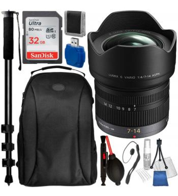 Panasonic 7-14mm f/4.0 ASPH. Lens with Accessory Bundle