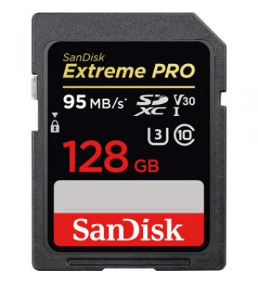 SanDisk 128GB Extreme PRO UHS-I SDXC Memory Card (V30)
