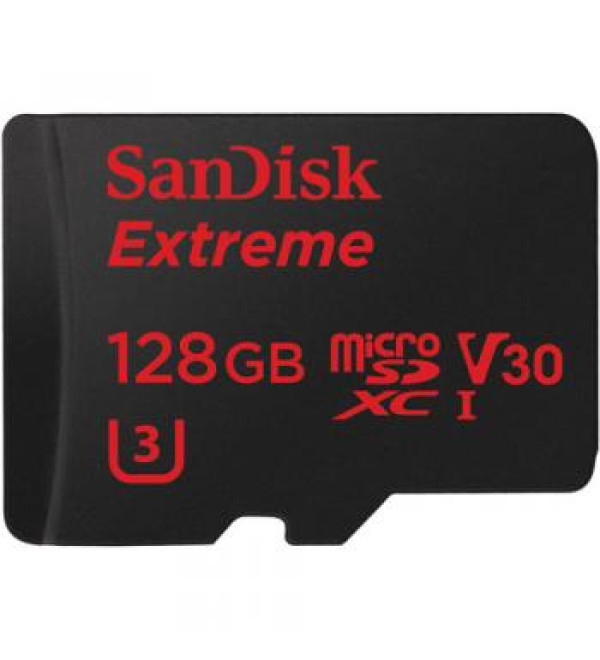 SanDisk 128GB Extreme UHS-I microSDXC Memory Card with SD Adapter