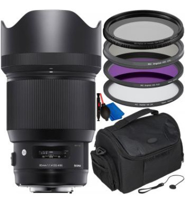Sigma 85mm f/1.4 DG HSM Art Lens for Nikon F - 321955 with Accessory Bundle