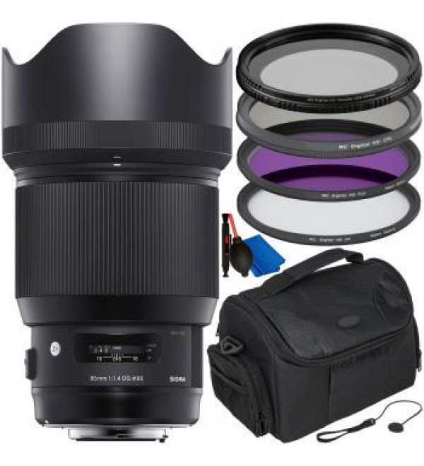 Sigma 85mm f/1.4 DG HSM Art Lens for Nikon F - 321955 with Accessory Bundle