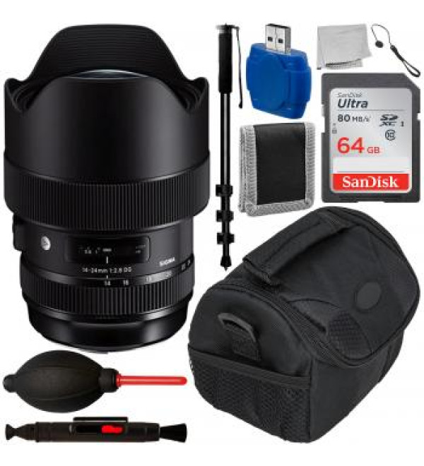 Sigma 14-24mm f/2.8 DG HSM Art Lens for Canon EF with Accessory Bundle
