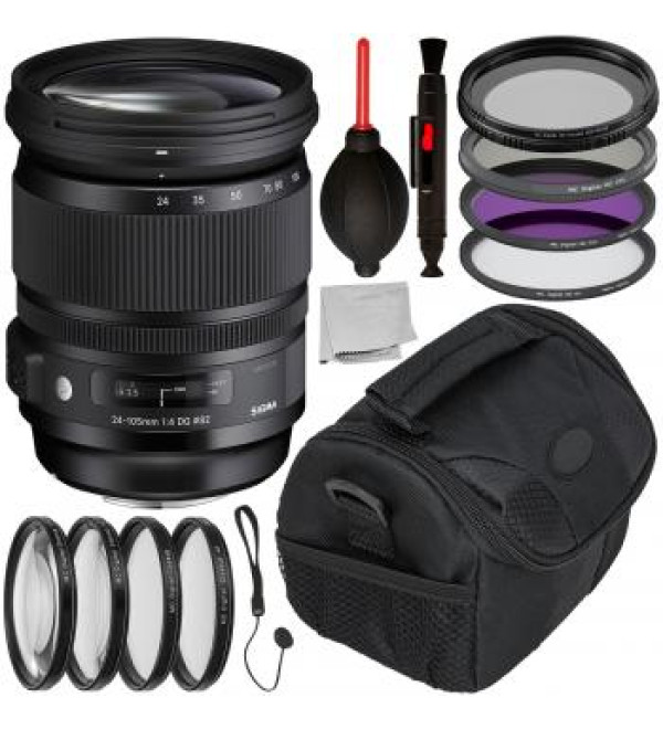 Sigma 24-105mm f/4 DG OS HSM Art Lens for Nikon F with Accessory Bundle