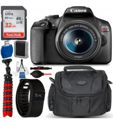 Canon EOS Rebel T7 DSLR Camera with 18-55mm Lens Accessory Bundle with Free Promotional Sports Fitness Activity Tracker
