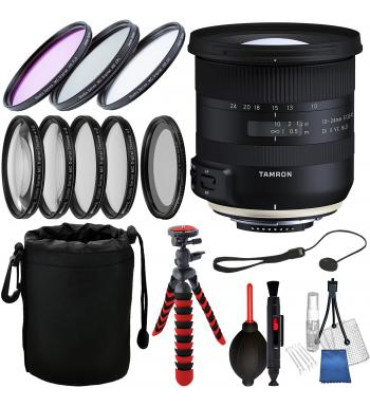 Tamron 10-24mm f/3.5-4.5 Di II VC HLD Lens for Nikon F and Essential Accessory Bundle