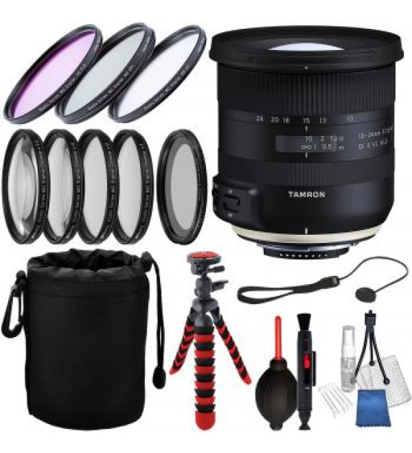 Tamron 10-24mm f/3.5-4.5 Di II VC HLD Lens for Nikon F and Essential Accessory Bundle
