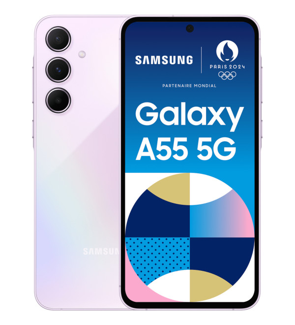 Samsung Galaxy A55 5G 16.8 cm (6.6") Hybrid Dual SIM Android 14 USB Type-C 8 GB 128 GB 5000 mAh Lilac