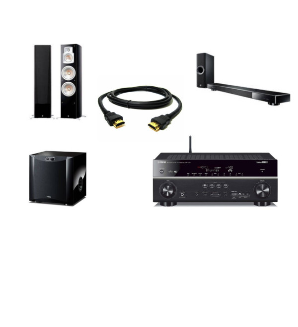 Yamaha RX V777BT 7.2 Channel AV Receiver + Full Theatre Bundle