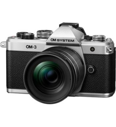 OM SYSTEM OM-3 Mirrorless Camera (Silver) with 12-45mm f/4 Lens Kit