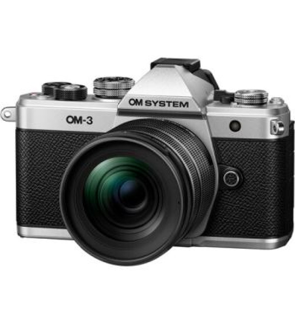 OM SYSTEM OM-3 Mirrorless Camera (Silver) with 12-45mm f/4 Lens Kit