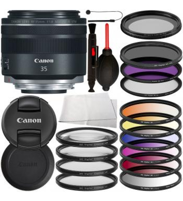 Canon RF 35mm f/1.8 IS Macro STM Lens - 2973C002 with Advanced Accessory Bundle