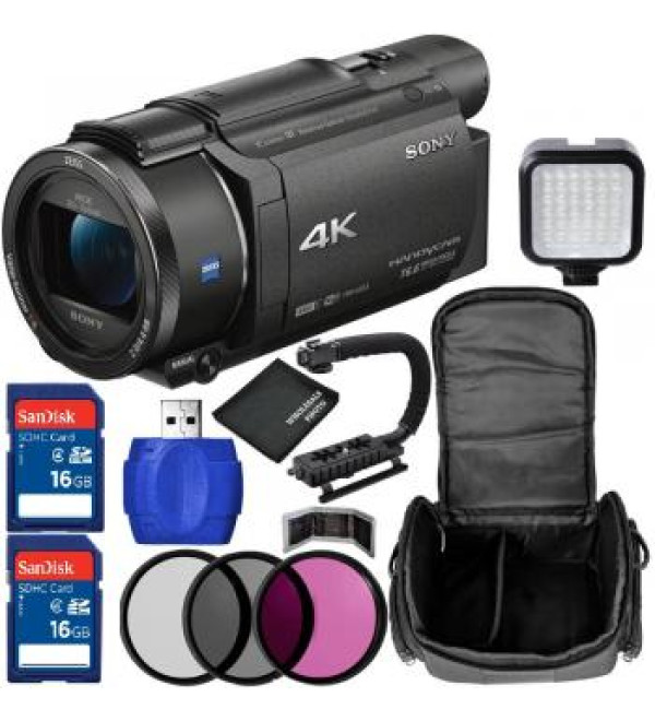 Sony FDR-AX53E 4K Ultra HD Handycam Camcorder Bundle