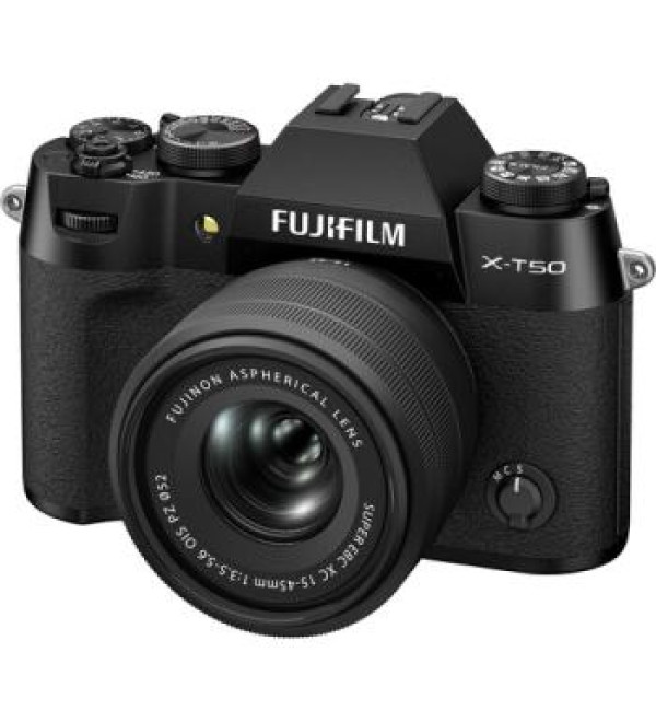 FUJIFILM X-T50 Mirrorless Camera with XC 15-45mm f/3.5-5.6 Lens (Black)
