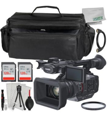 Panasonic HC-X20E 4K Mobile Camcorder Bundle - Includes: 2x 128GB Ultra Memory Cards, Protective UV Filter & More (22pc Bundle)