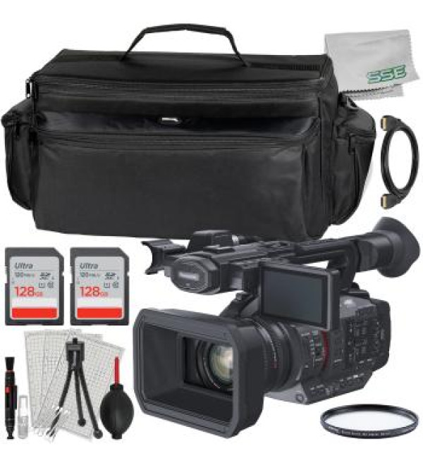 Panasonic HC-X20E 4K Mobile Camcorder Bundle - Includes: 2x 128GB Ultra Memory Cards, Protective UV Filter & More (22pc Bundle)