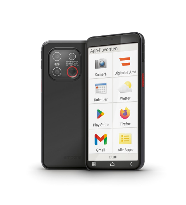Emporia emporiaSMART.6lite 13.8 cm (5.45") Android 13 4G USB Type-C 6 GB 128 GB 3600 mAh Black, Silver
