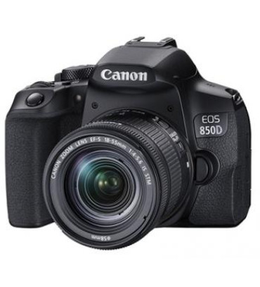 Canon EOS 850D 24.1 MP DSLR Camera - 4K - Black/Black - EF-S 18-55mm IS STM Lens