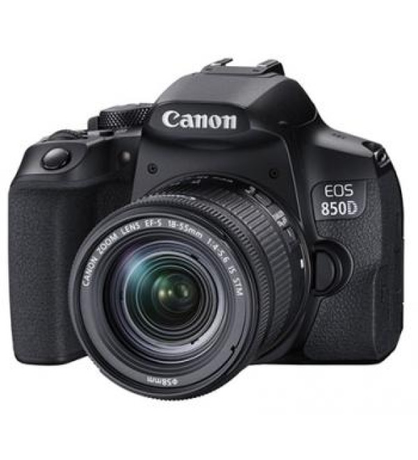 Canon EOS 850D 24.1 MP DSLR Camera - 4K - Black/Black - EF-S 18-55mm IS STM Lens