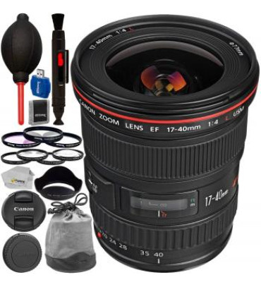 Canon EF 17-40mm f/4L USM Lens - 8806A002 with Advanced Accessory Bundle