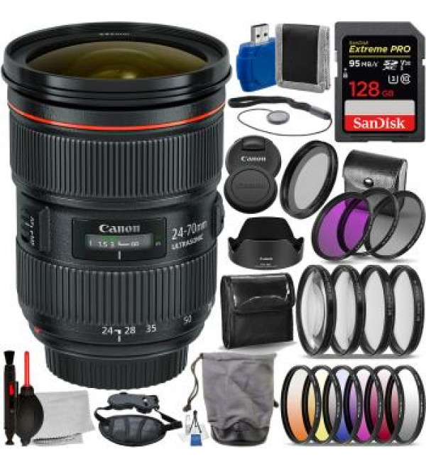 Canon EF 24-70mm f/2.8L II USM Zoom Lens - 5175B002 with Accessory Bundle