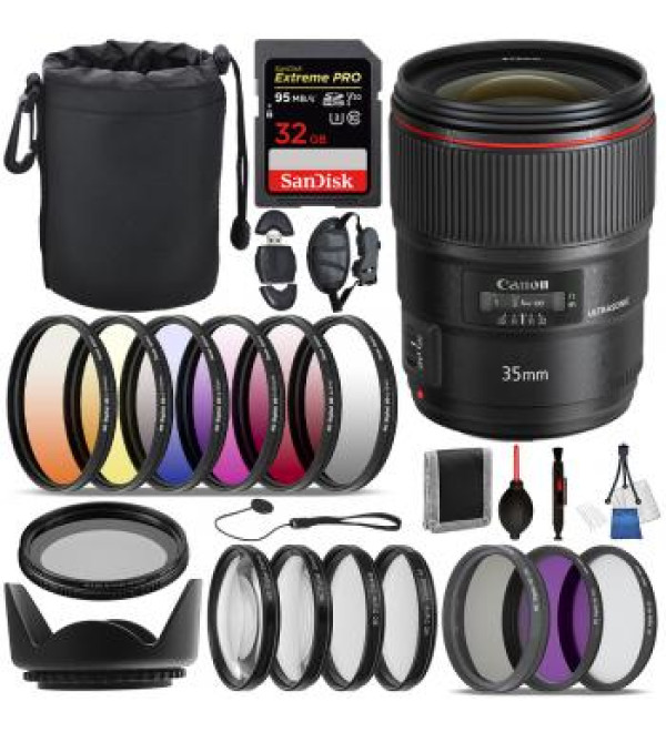 Canon EF 35mm f/1.4L II USM Lens - 9523B002 with Essential Bundle
