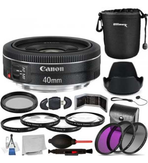 Canon EF 40mm f/2.8 STM Lens - 6310B002 with Accessory Bundle