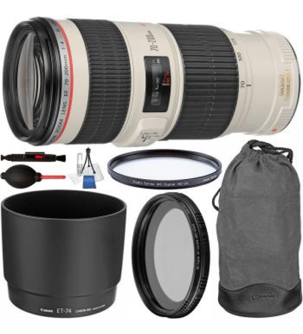 Canon EF 70-200mm f/4L IS USM Lens - 1258B002 with Starter Bundle