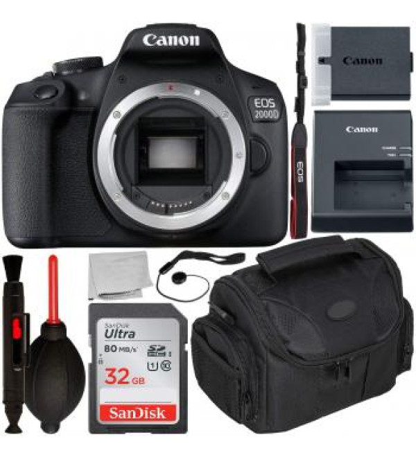 Canon EOS 2000D DSLR Camera (Body Only) with Starter Accessory Bundle