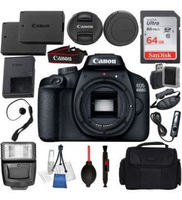 Canon EOS 4000D/Rebel T100 Body with Deluxe Accessory Bundle